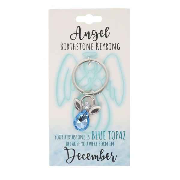 December Angel Birthstone Keyring