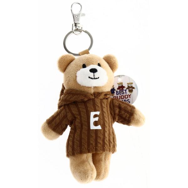 Brown E Bear Keyring