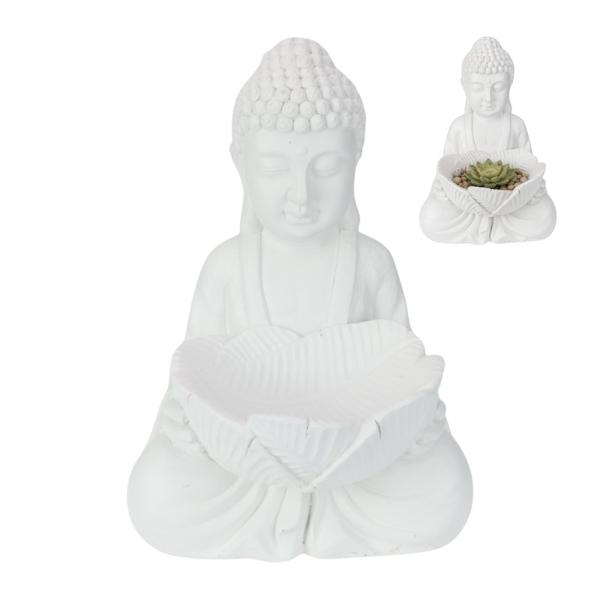 Rulai Garden Buddha Holding Leaf - 47cm