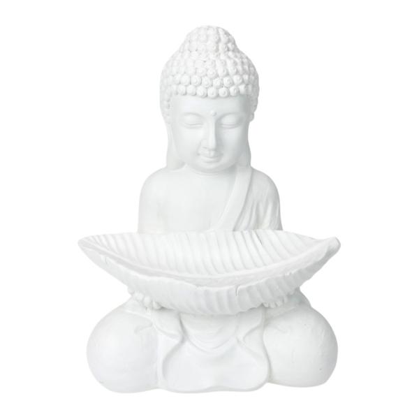 Rulai Garden Buddha Holding Leaf - 37cm