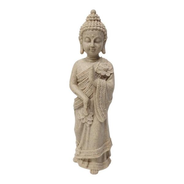Standing Buddha With Floral Robe - 21.5cm