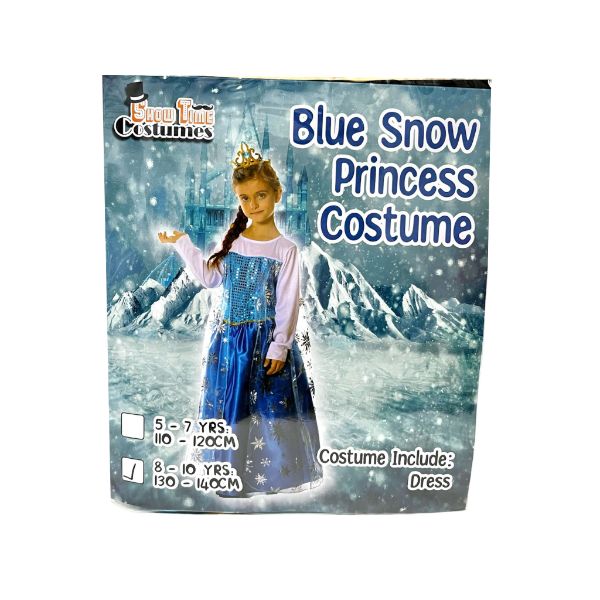 Blue Snow Princess Kids Costume - 8 - 10 Years