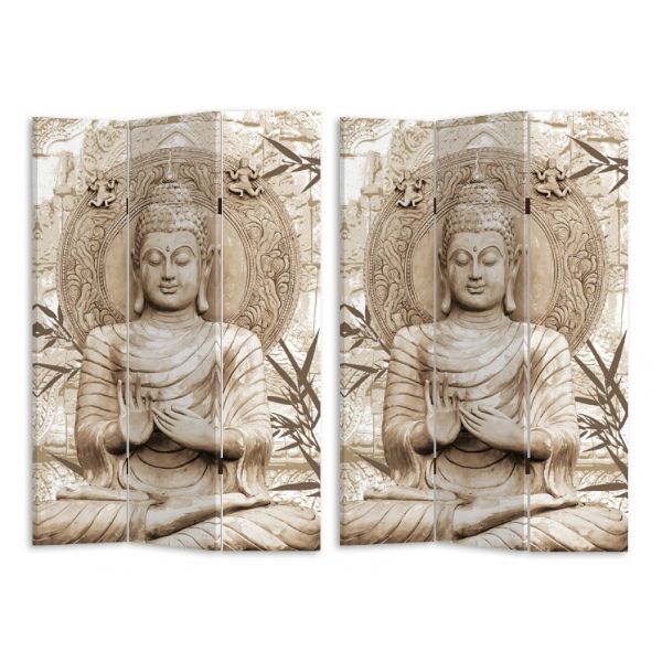 Antique Buddha Canvas Screen - 180cm