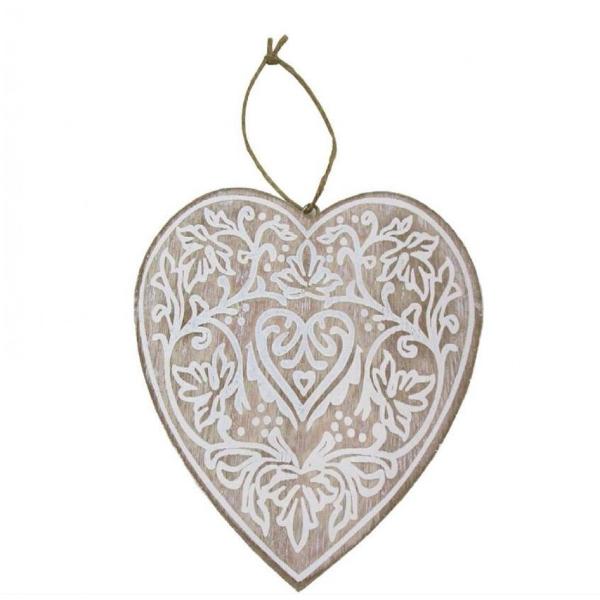 MDF Heart Plaque - 15cm x 2.1cm