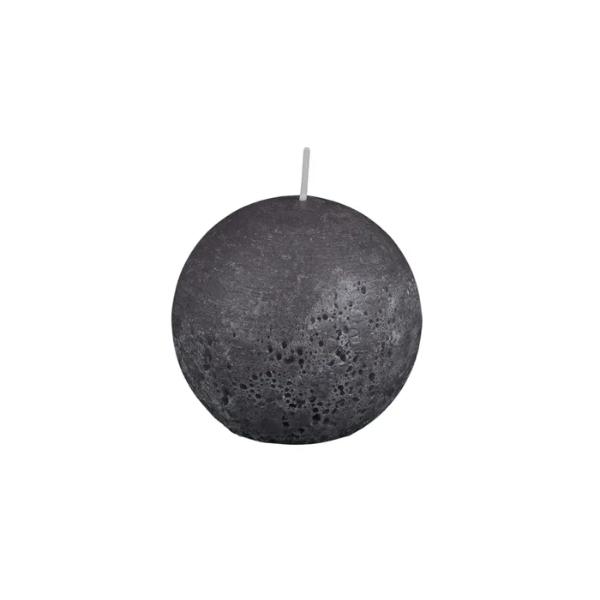 Black Terra Texture Sphere Candle - 9cm x 9cm
