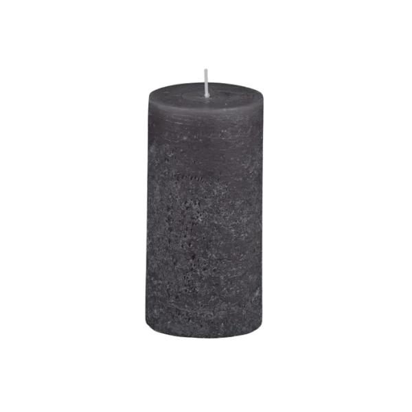 Black Terra Texture Pillar Candle - 7cm x 14cm