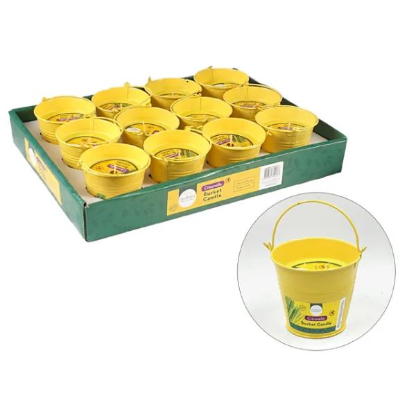 Yellow Citronella Candle In Bucket - 120g
