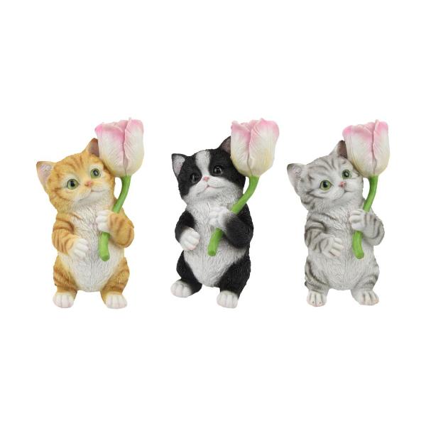 Standing Cat With Floral Design - 18cm