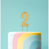 Load image into Gallery viewer, Gold Bold Number 2 Cake Topper
