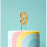 Load image into Gallery viewer, Gold Number 9 Bold Cake Topper
