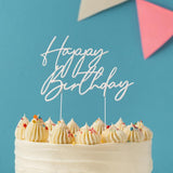 Load image into Gallery viewer, Pearl White Metal Birthday Cake Topper
