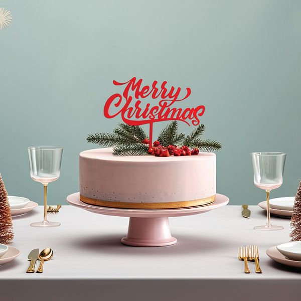 Merry Christmas Cake Topper