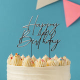 Load image into Gallery viewer, Silver Metal Birthday Cake Topper
