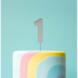 Load image into Gallery viewer, Silver Number 1 Bold Cake Topper
