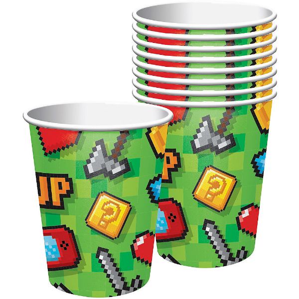 8 Pack Gaming Party Cups - 266ml