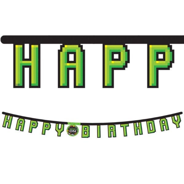 Gaming Party Joint Happy Birthday Banner