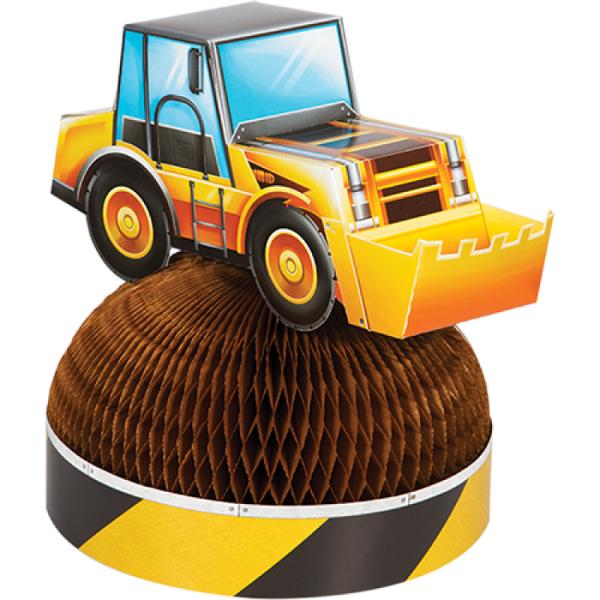 3D Big Dig Construction Honeycomb Centrepiece - 28cm x 23cm