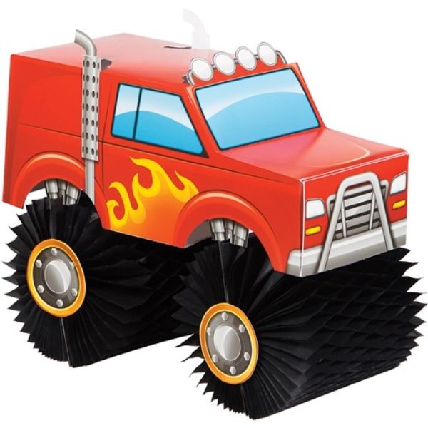 Monster Truck Rally Centrepiece 3D Shaped Wheels Honeycomb Truck