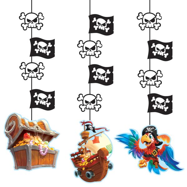 3 Pack Pirate Treasure Hanging Cutouts