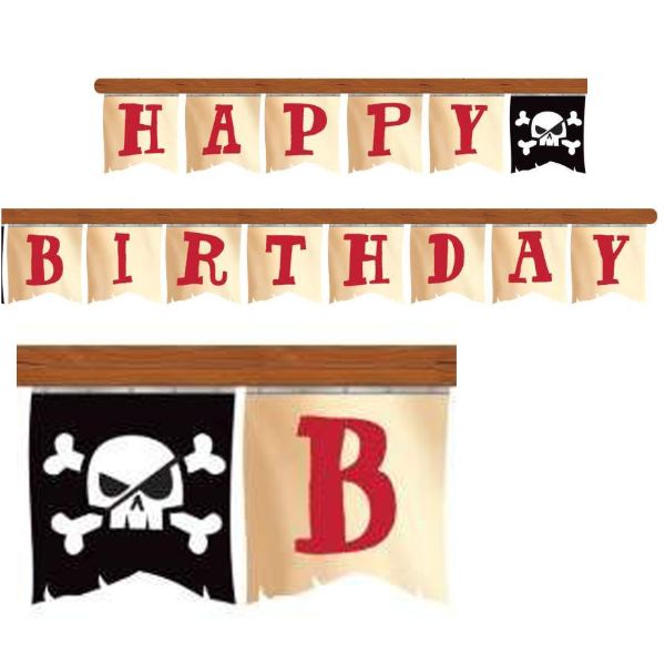Pirate Treasure Joint Happy Birthday Banner