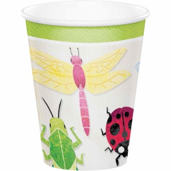 8 Pack Bugs & Reptiles Paper Cups - 266ml