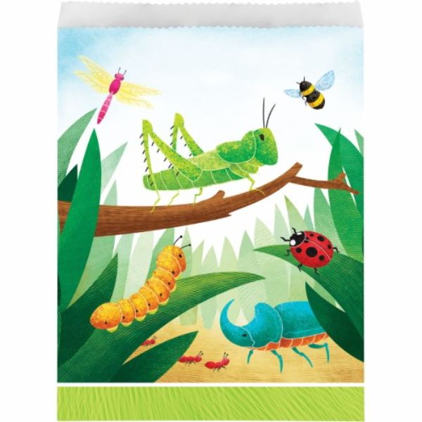 8 Pack Bugs & Reptiles Paper Treat Bags - 22cm x 16.5cm