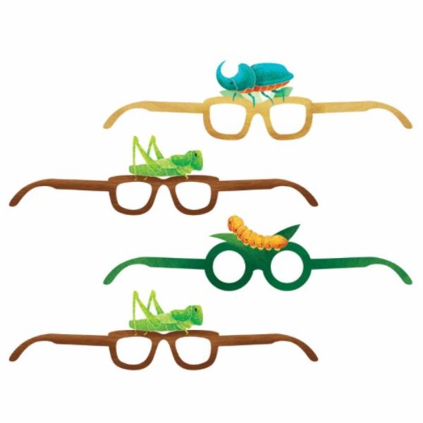 4 Pack Bugs & Reptiles Paper Glasses