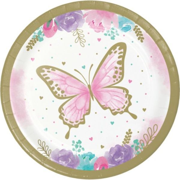 8 Pack Butterfly Luncheon Dinner Plates