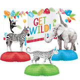 Load image into Gallery viewer, 4 Pack 3D Party Animals Centrepiece With Honeycomb
