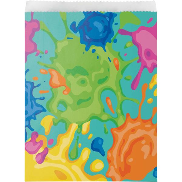 8 Pack Paint Splatter Treat Bag