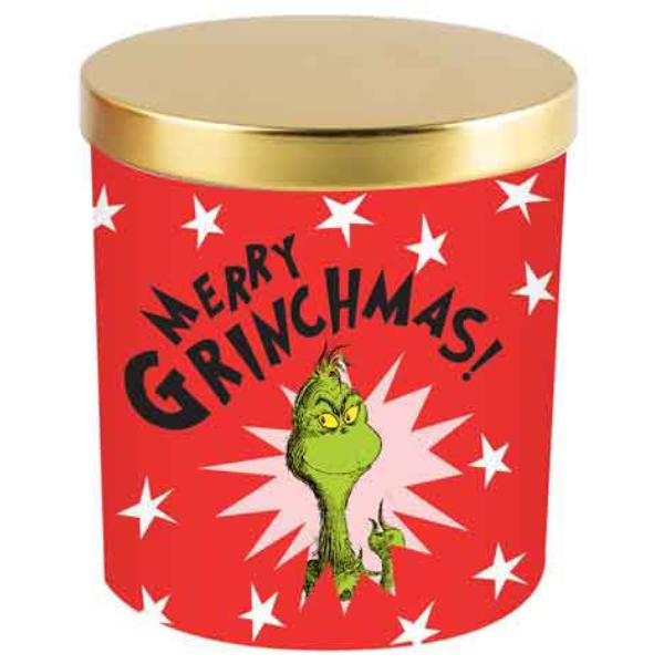 Merry Grinchmas 45 Hour Burn Time Red Candle - 10cm x 12.5cm