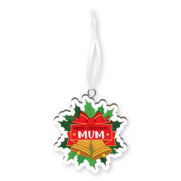 Merry Chrismtas Mum Handmade Wood Ornament