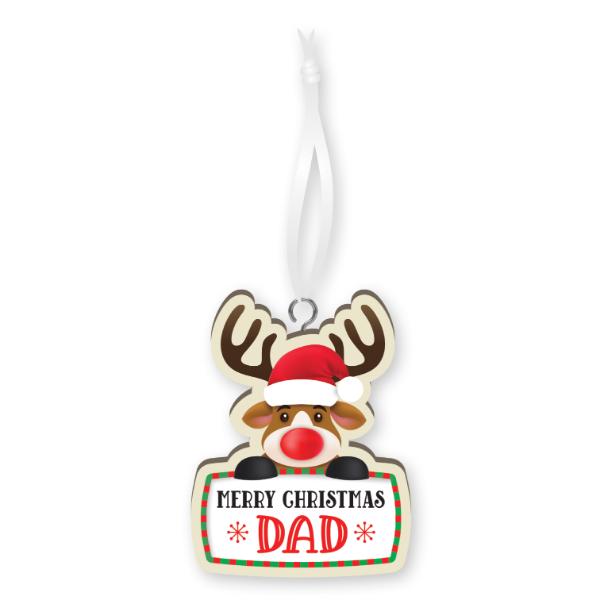 Merry Chrismtas Dad Handmade Wood Ornament