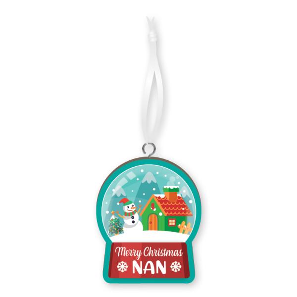 Merry Christmas Nan Handmade Wood Ornament