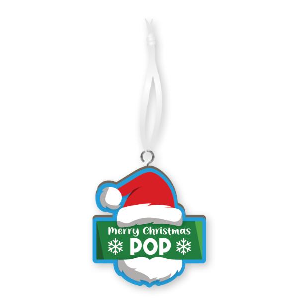 Merry Christmas Pop Handmade Wood Ornament