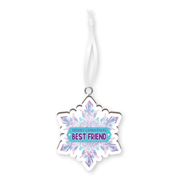 Merry Christmas Best Friend Handmade Wood Ornament