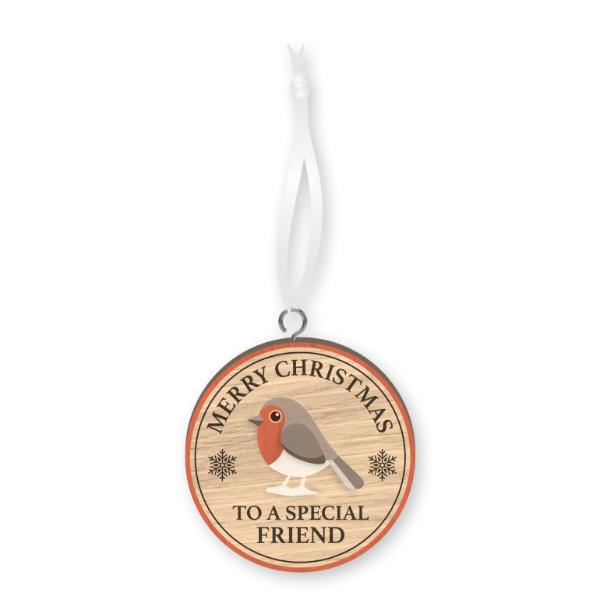 Christmas To A Special Friend Handmade Wood Ornament