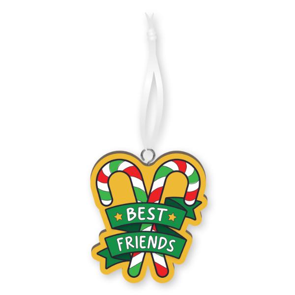 Christmas Best Friends Handmade Wood Ornament