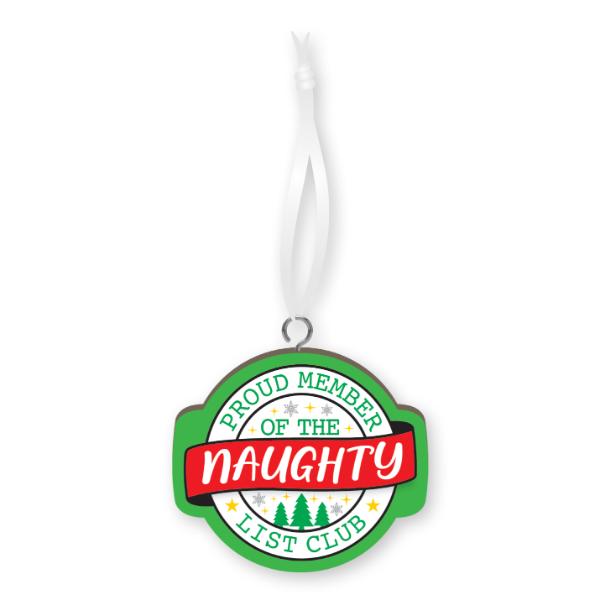 Christmas Nice List Club Handmade Wood Ornament