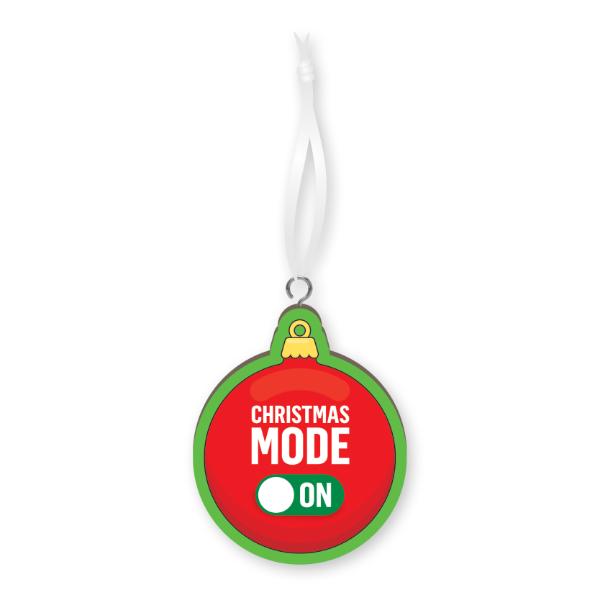Christmas Mode On Handmade Wood Ornament