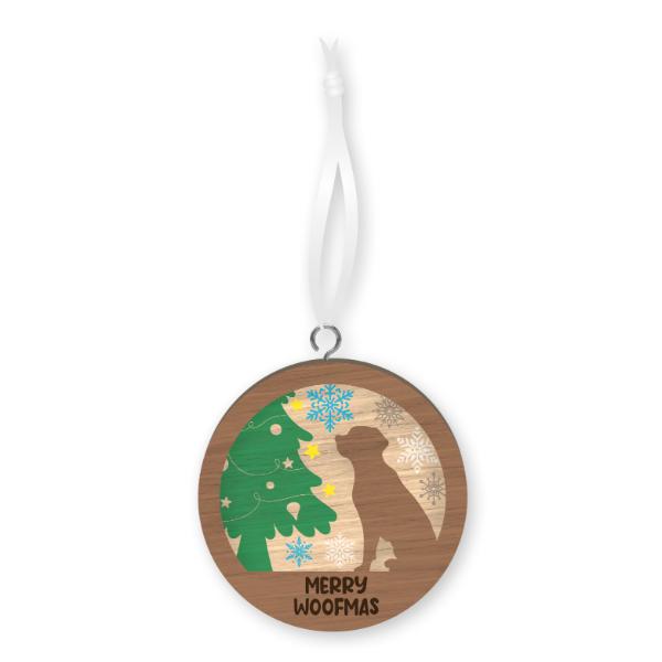 Christmas Dog Handmade Wood Ornament