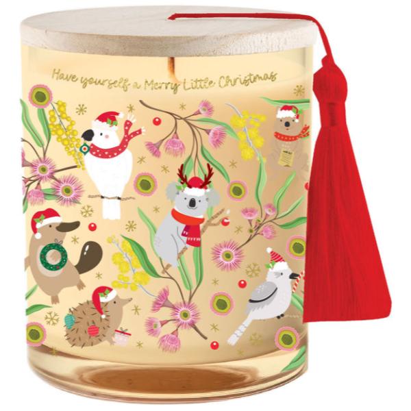 Aussie Friends Yellow Xmas Candle