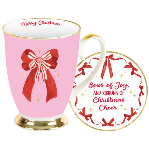 Wrapped In Love Bow Xmas Mug Set