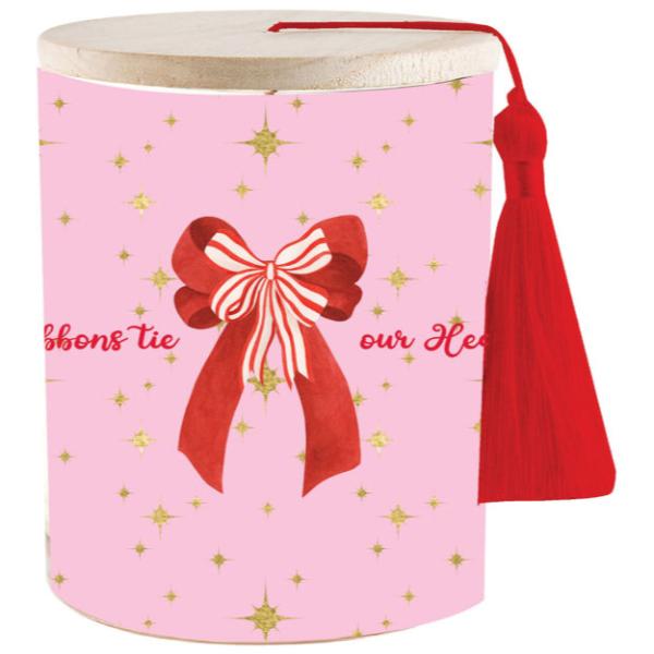 Wrapped In Love Striped Bow Candle