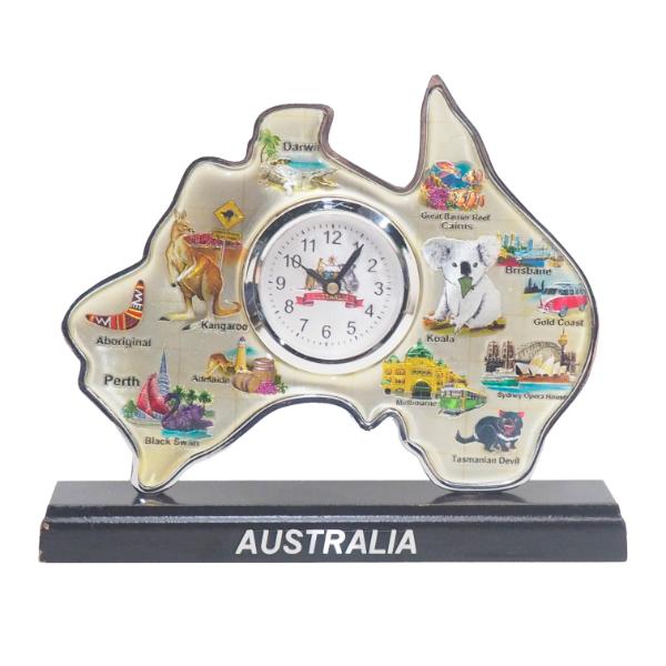 Foil Epoxy Australia Map Shape Clock