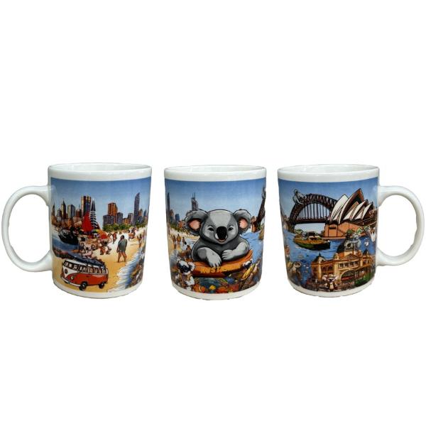 Cartoon Koala & Australia View Coffee Mug