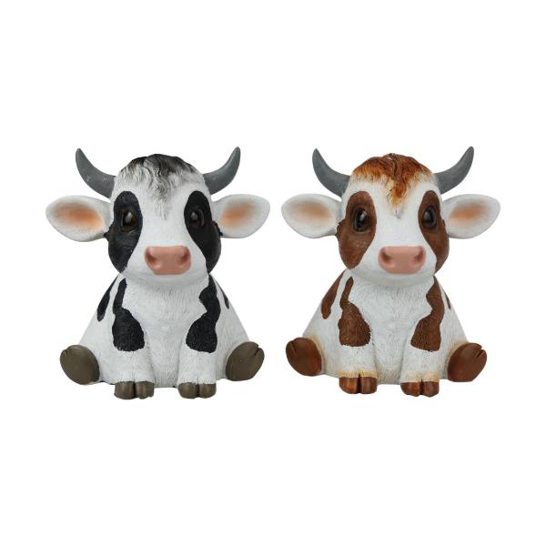 Cute Spotted Sitting Cow - 17cm