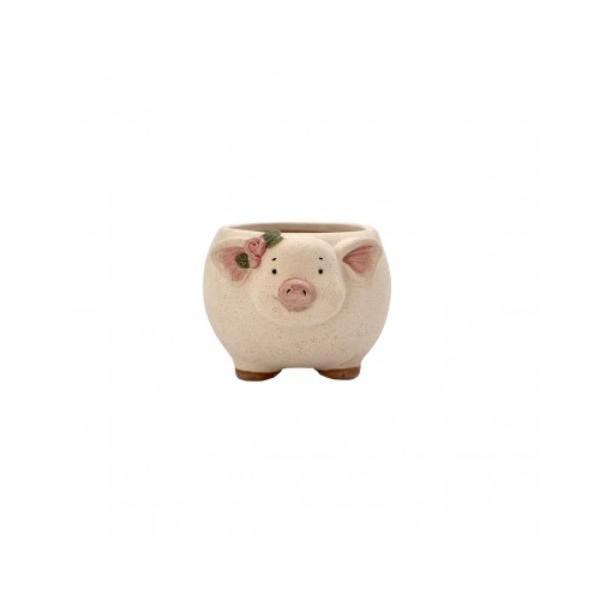 Ceramic Pig Pot - 14.5cm x 12.2cm x 9.5cm