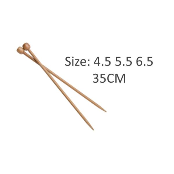 Bamboo Size 4.5 5.5 6.5 Knitting Needle - 35cm