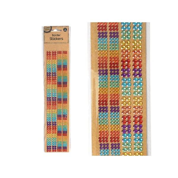 Multi Colour Gemstone Border Stickers